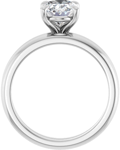 Sužadėtuvių Žiedas „Claw-Prong“ 10k white gold Oval 9mm x 7mm (7)