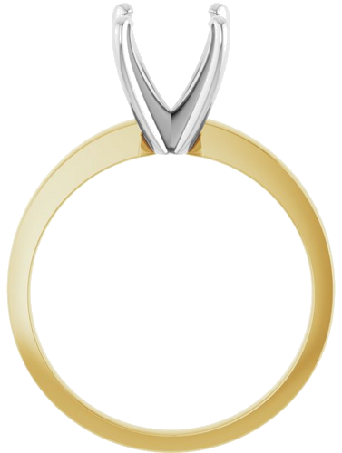 14K Yellow   White 7.8-8.6 mm Round 4-Prong Solitaire Ring Mounting (2)