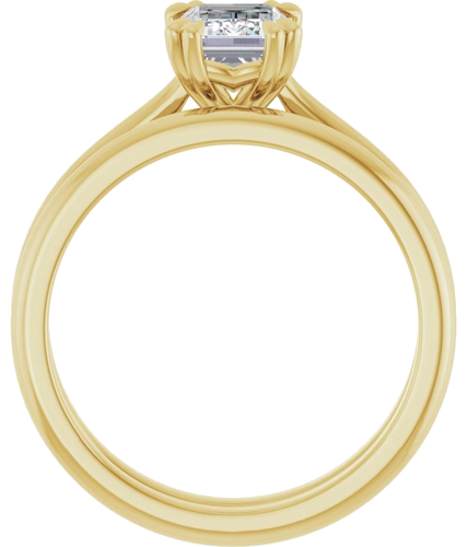 Sužadėtuvių Žiedas „Solitaire“ 585 Geltonojo Aukso Emerald 7mm x 5mm (7)