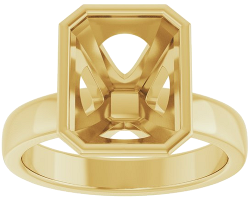 Sužadėtuvių Žiedas „Bezel-Set Solitaire“ 14k yellow gold Emerald 10mm x 8mm (3)