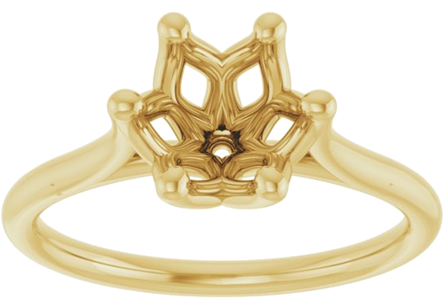 14K Yellow 7.4 mm Round Engagement Ring Mounting (3)