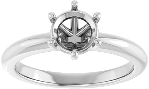 Sužadėtuvių Žiedas 14k white gold Round 6.5mm (3)