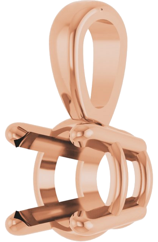14K Rose 5 mm Round 4-Prong Pendant Mounting (2)