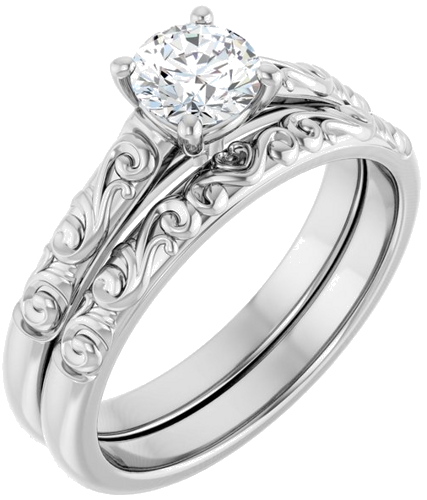 14K White 5.2 mm Round Solitaire Engagement Ring Mounting (6)