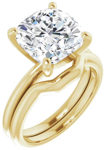 Sužadėtuvių Žiedas „Solitaire“ 585 Geltonojo Aukso Cushion 10mm (6)