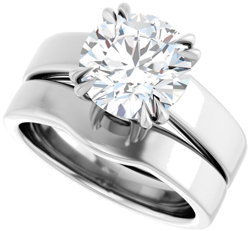 Sužadėtuvių Žiedas „Double Claw-Prong Solitaire“ 14k white gold Round 8.8mm (10)