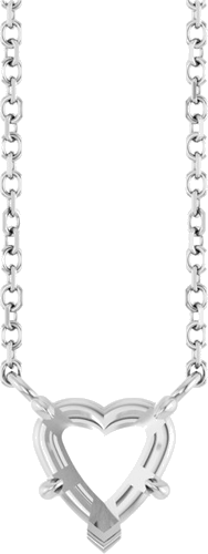 Sterling Silver 6.5 mm Heart Solitaire 18  Necklace (1)