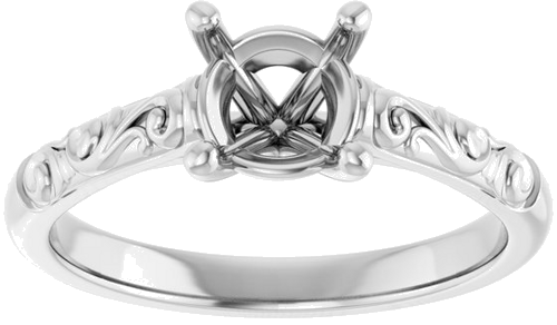 Sužadėtuvių Žiedas „Solitaire“ 585 Baltojo Aukso Round 6.5mm (3)