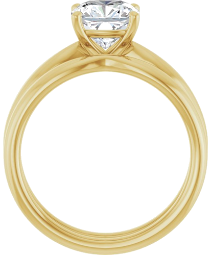 14K Yellow  7 mm Cushion Solitaire Engagement Ring Mounting (7)