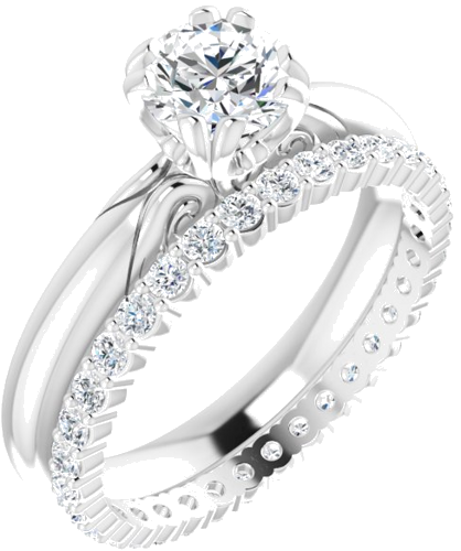 Sužadėtuvių Žiedas „Split-Prong Solitaire“ 14k white gold Round 5.8mm (6)