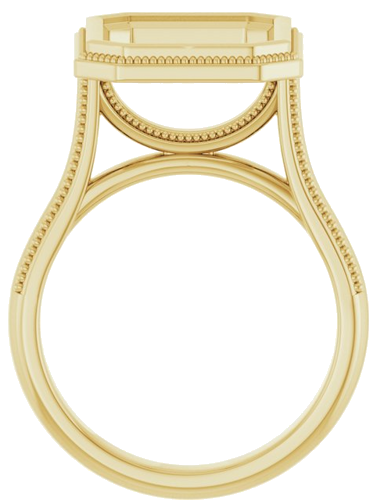 Sužadėtuvių Žiedas „Bezel-Set Solitaire“ 14k yellow gold Emerald 12mm x 10mm (2)