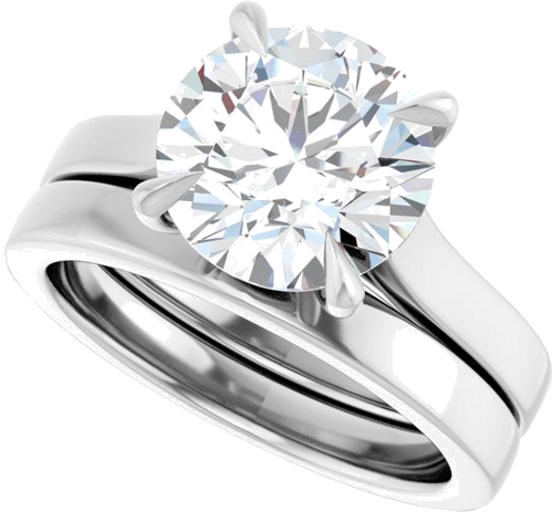 Sužadėtuvių Žiedas „Claw-Prong“ 14k white gold Round 9.4mm (10)