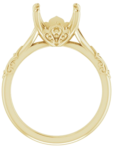 Sužadėtuvių Žiedas „Solitaire Sculptural“ 14k yellow gold Round 10mm (2)