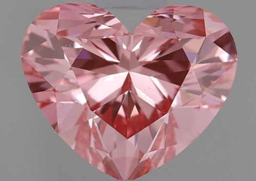 0.88 carat Fancy Vivid Purplish Pink-VS1 Natūralus Heart Deimantas (1)