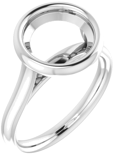 Sužadėtuvių Žiedas „Bezel-Set Solitaire“ 14k white gold Round 9.4mm (1)