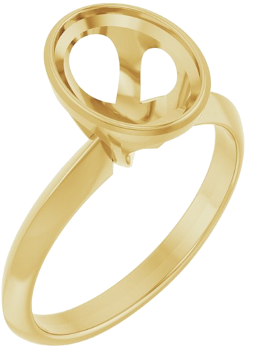 Sužadėtuvių Žiedas „Solitaire“ 585 Geltonojo Aukso Oval 9mm x 7mm (1)