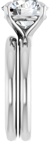 Sužadėtuvių Žiedas „Claw-Prong Euro Shank“ 14k white gold Round 9.4mm (9)