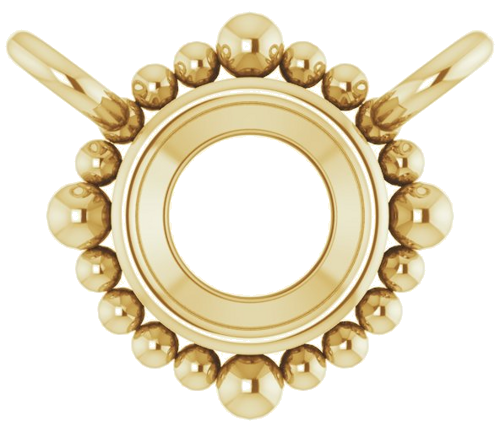 Pakabukas „Beaded Bezel-Set“ 585 Geltonojo Aukso Round 3mm (1)