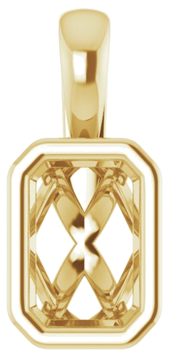 14K Yellow 6x4 mm Emerald Pendant Mounting (1)