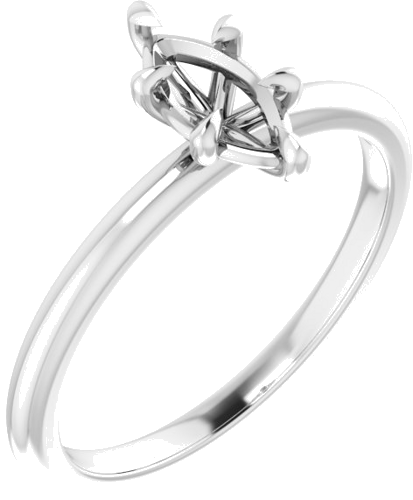 14K White 8x4 mm Marquise Solitaire Engagement Ring Mounting (1)