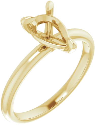 Sužadėtuvių Žiedas „Solitaire“ 585 Geltonojo Aukso Pear Shape 9mm x 6mm (1)