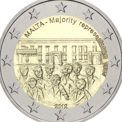 2012 Мальта Совет большинства монета 2 евро (2)