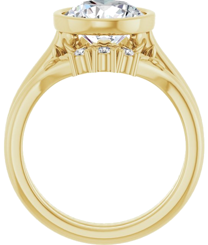 Sužadėtuvių Žiedas „Bezel-Set“ 14k yellow gold Round 9mm (7)
