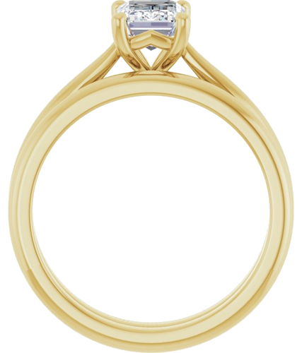 14K Yellow 7x5 mm Emerald Solitaire Engagement Ring Mounting (7)