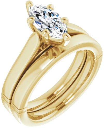 14K Yellow  10x5 mm Marquise Solitaire Engagement Ring Mounting (6)