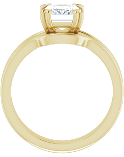 14K Yellow 8x6 mm Emerald Solitaire Engagement Ring Mounting (7)