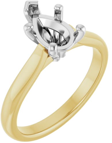 Sužadėtuvių Žiedas 14k yellow/white gold Pear 9mm x 6mm (1)