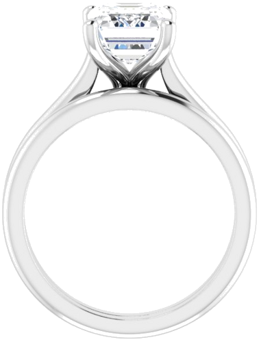 14K White 9x7 mm Emerald Solitaire Engagement Ring Mounting (7)