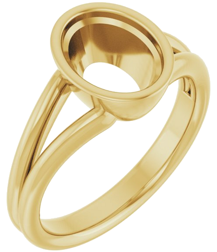 Sužadėtuvių Žiedas „Bezel-Set Solitaire“ 14k yellow gold Oval 9mm x 7mm (1)