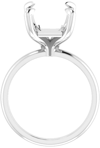 14K White  12x10 mm Emerald Solitaire Engagement Ring Mounting (2)