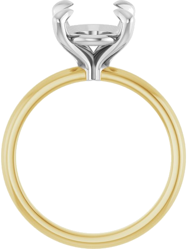 14K Yellow White 11 x 9 mm Oval Engagement Ring Mounting (2)