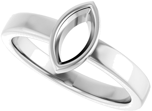 Sterling Silver 8x4 mm Marquise Solitaire Engagement Ring Mounting (5)