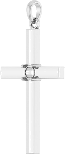 Pakabukas „Birthstone Cross“ 14k white gold Round 3mm (2)