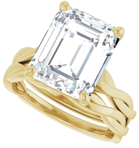 Sužadėtuvių Žiedas „Infinity-Inspired“ 14k yellow gold Emerald 11mm x 9mm (10)