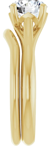 Sužadėtuvių Žiedas „Solitaire“ 10k yellow gold Round 7mm (9)