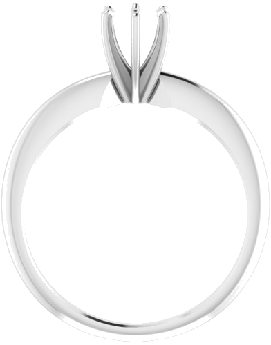 Sužadėtuvių Žiedas „Solitaire“ 585 Baltojo Aukso Round 4.2mm x 4.9mm (2)