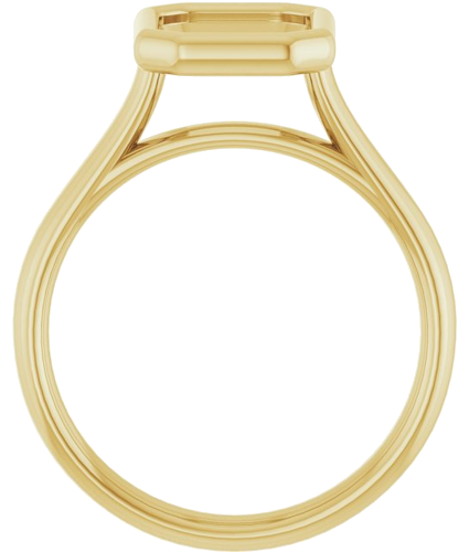 Sužadėtuvių Žiedas „Bezel-Set Solitaire“ 417 Geltonojo Aukso Emerald 9mm x 7mm (2)