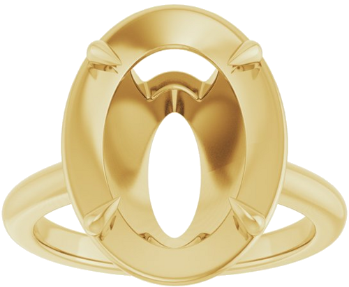 Sužadėtuvių Žiedas „Claw-Prong Solitaire Bezel-Style“ 14k yellow gold Oval 14mm x 10mm (3)