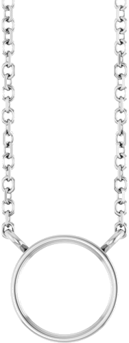Pakabukas „Bezel-Set Solitaire“ 14k white gold Round 7mm (1)