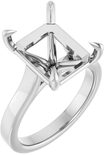 Sužadėtuvių Žiedas „Claw-Prong“ 950 Platinos Emerald 12mm x 10mm (1)