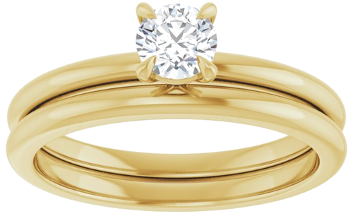 10K Yellow 4.4 mm Round Solitaire Engagement Ring Mounting (8)