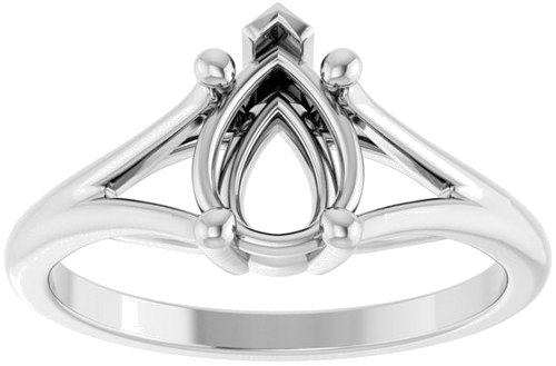 Sužadėtuvių Žiedas „Solitaire Split-Shank“ 14k white gold Pear 8mm x 6mm (3)