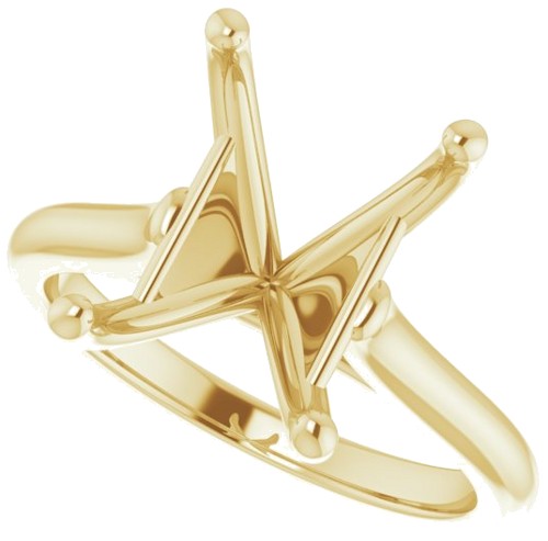 14K Yellow 11x9 mm Emerald Solitaire Engagement Ring Mounting (5)