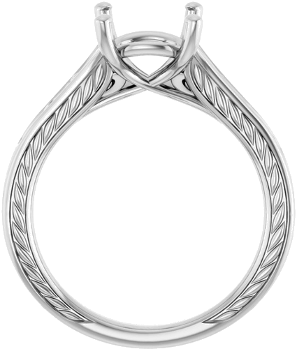 Sužadėtuvių Žiedas „Solitaire Scroll“ 14k white gold Square 6.5mm (2)