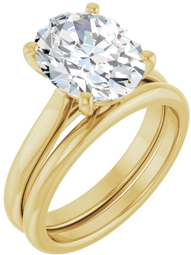 Sužadėtuvių Žiedas 14k yellow gold Oval 11mm x 9mm (6)
