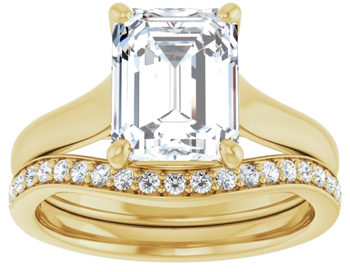 14K Yellow 9x7 mm Emerald Solitaire Engagement Ring Mounting (8)